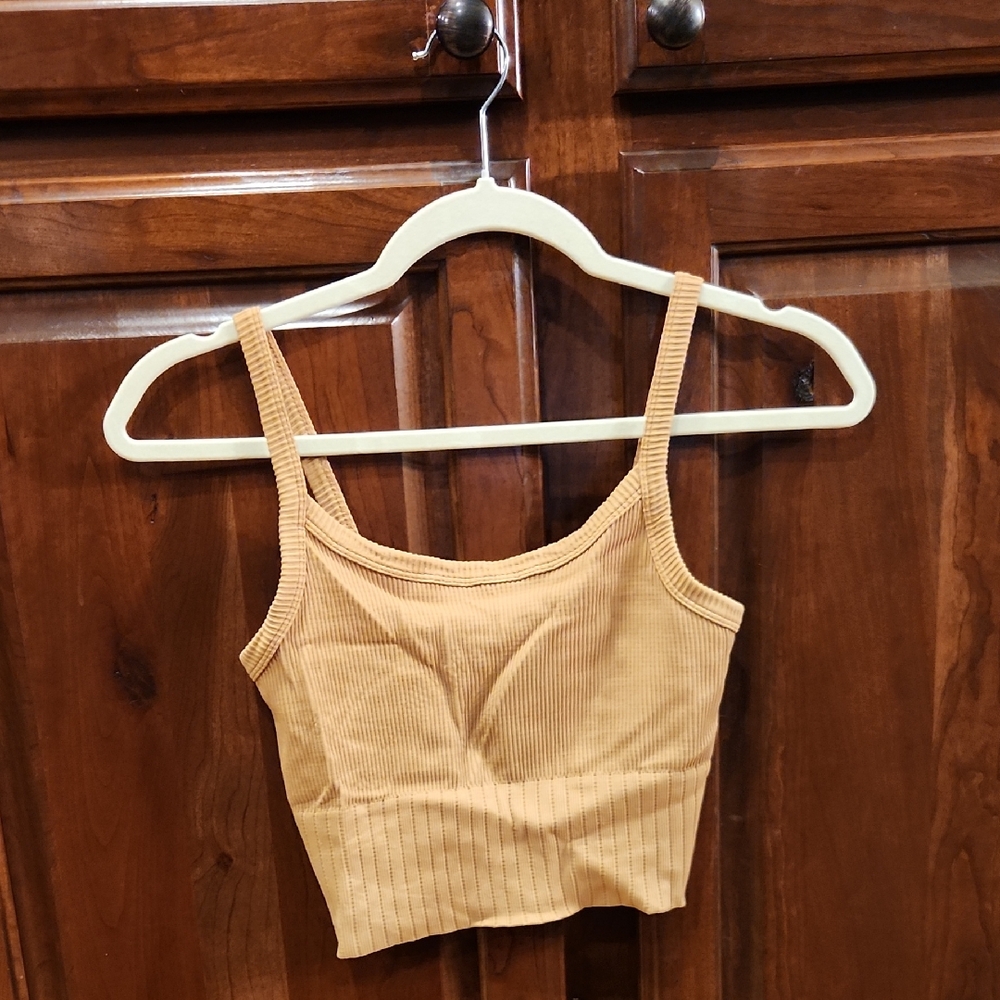 Nikibiki Tan Ribbed Crop Top
